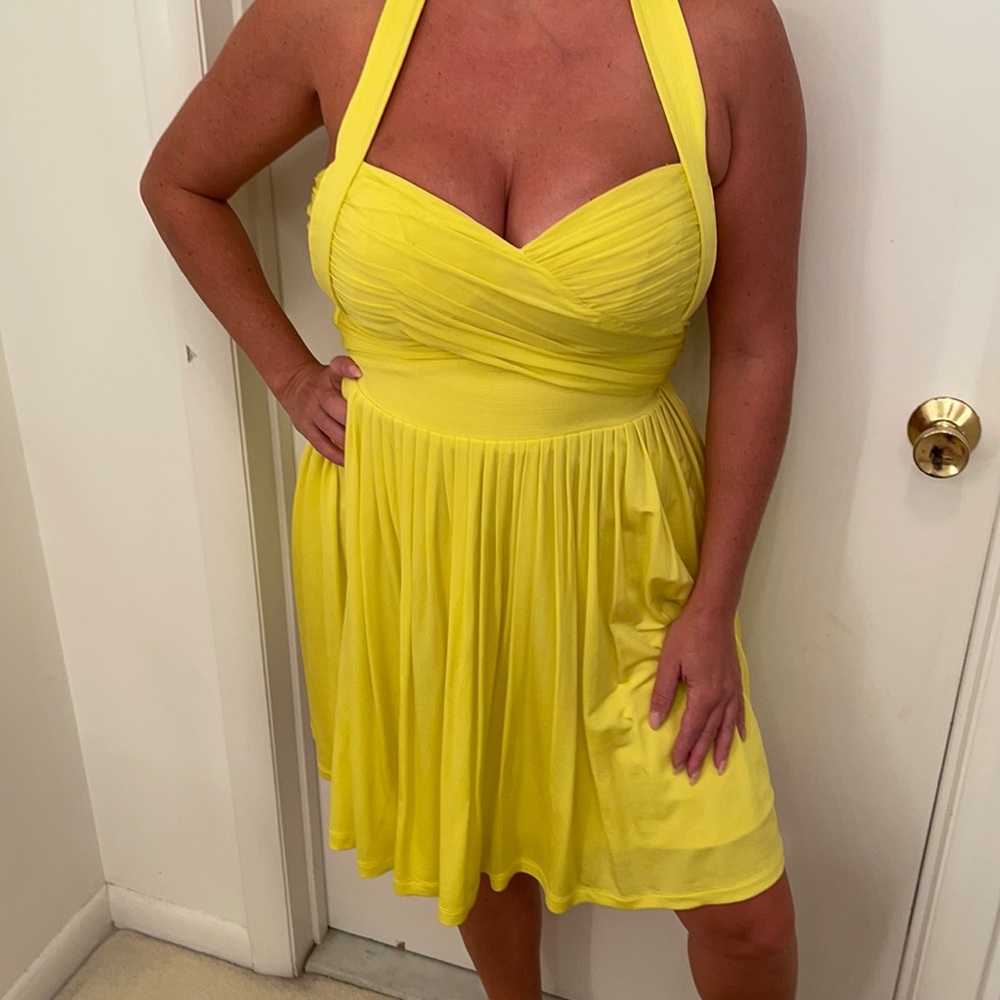 Yellow bebe Flare Dress